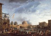 Claude-joseph Vernet A Sporting Contest on the Tiber at Rome painting